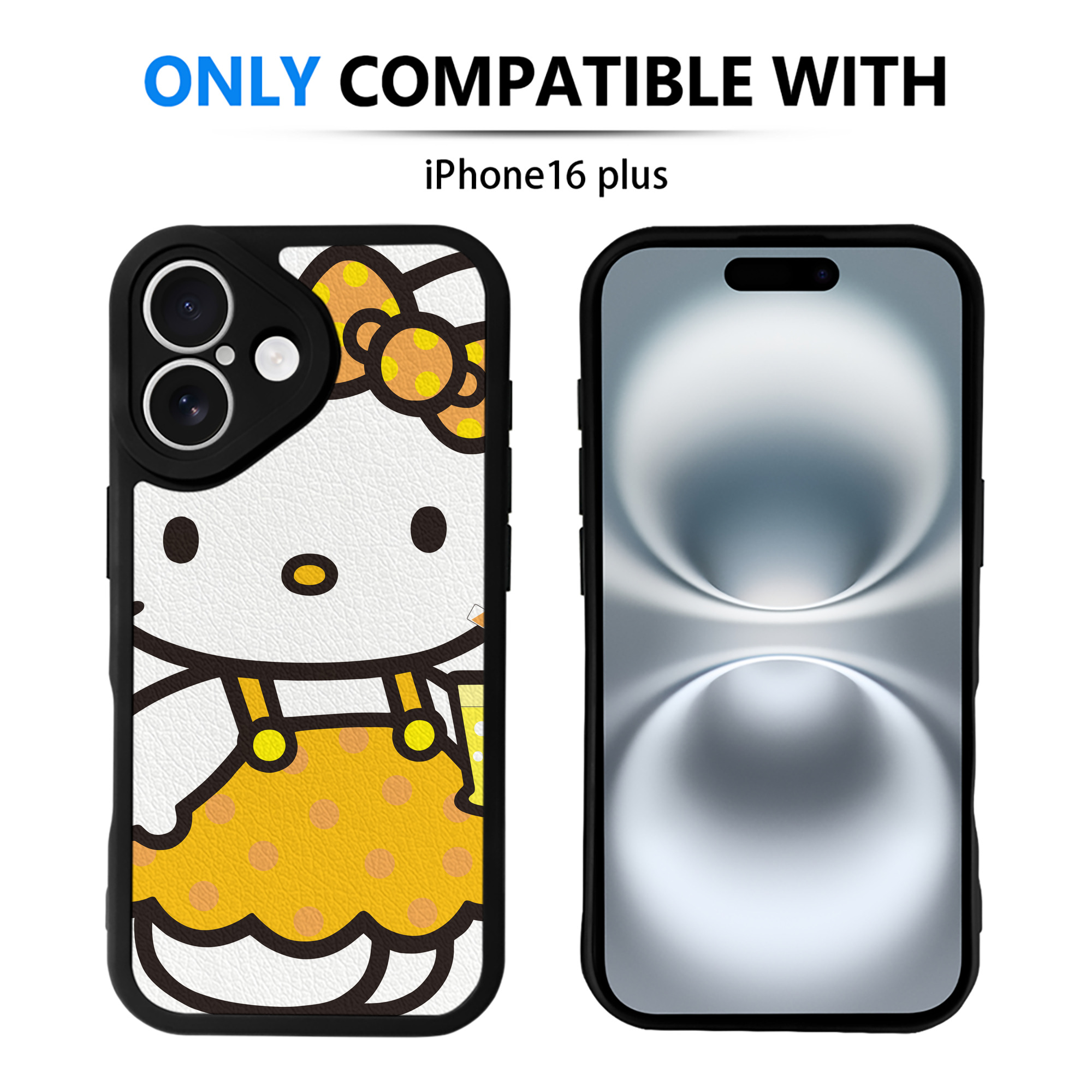 （画像用） Hello Kitty ハローキティ 【iPhone 16シリーズ対応】シリコンスマホケース（レザー調） 材質：シリコン